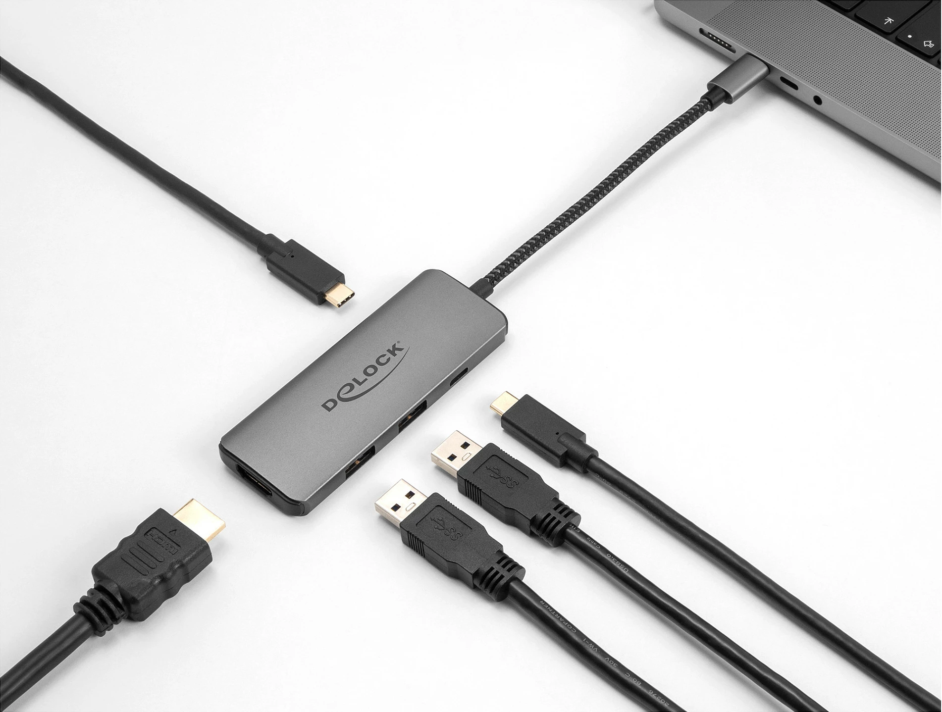 Docking station USB-C DeLOCK 8K HDMI, USB, PD 100W, gri