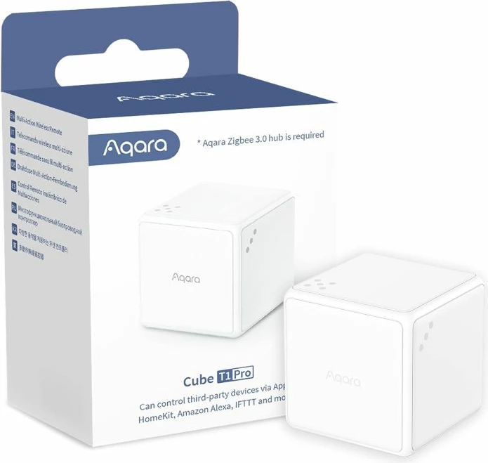 kontroller i zgjuar kub, AQARA Cube T1 Pro, CTP-R01, Zigbee 3.0, 6 gjeste, bateri deri 2 vjet, i bardhë