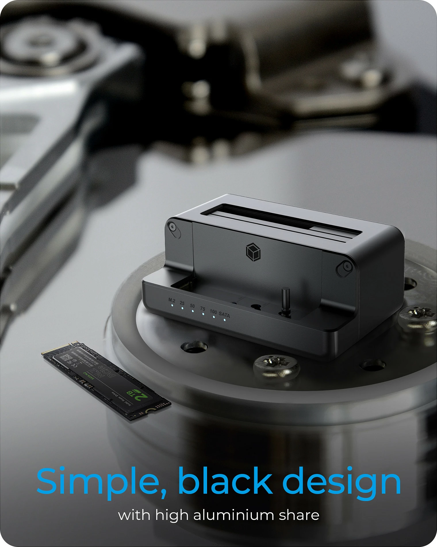 Kasë e jashtme ICY BOX IB-2914MSCL-C31, për HDD/SSD 2.5/3.5/M.2, USB 3.2 Gen 2, e zezë