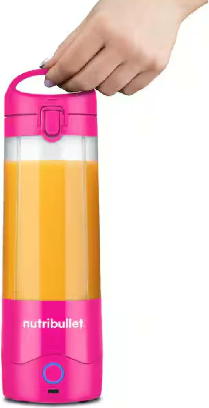 Blender portativ, NutriBullet, NBP003BP, bateri 2000 mAh, gotë 475 ml, rozë