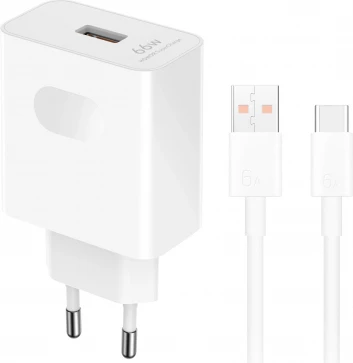 Karikues shtëpie Honor HN-200330E00 SuperCharge 66W USB-A me kabllo Type-C, i bardhë, EU blister