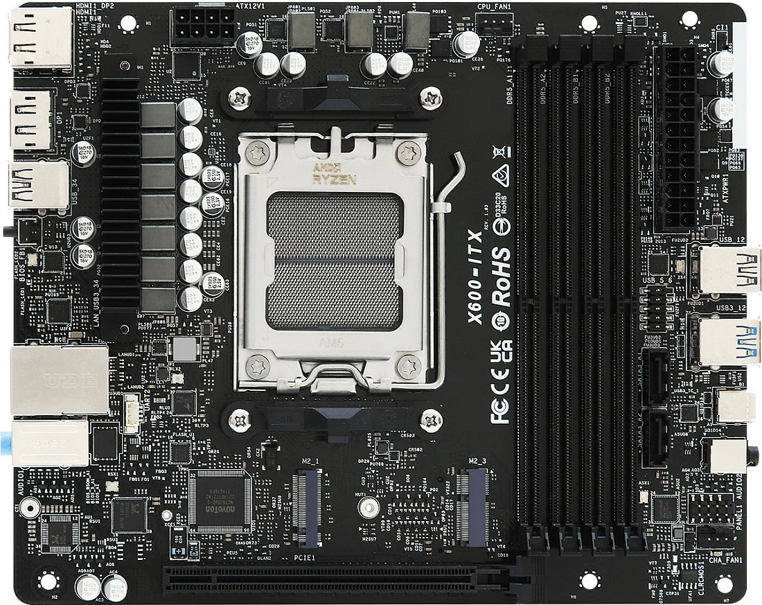 Mini-PC barebone ASRock DeskMeet X600, Socket AM5, DDR5, 500W, i zi
