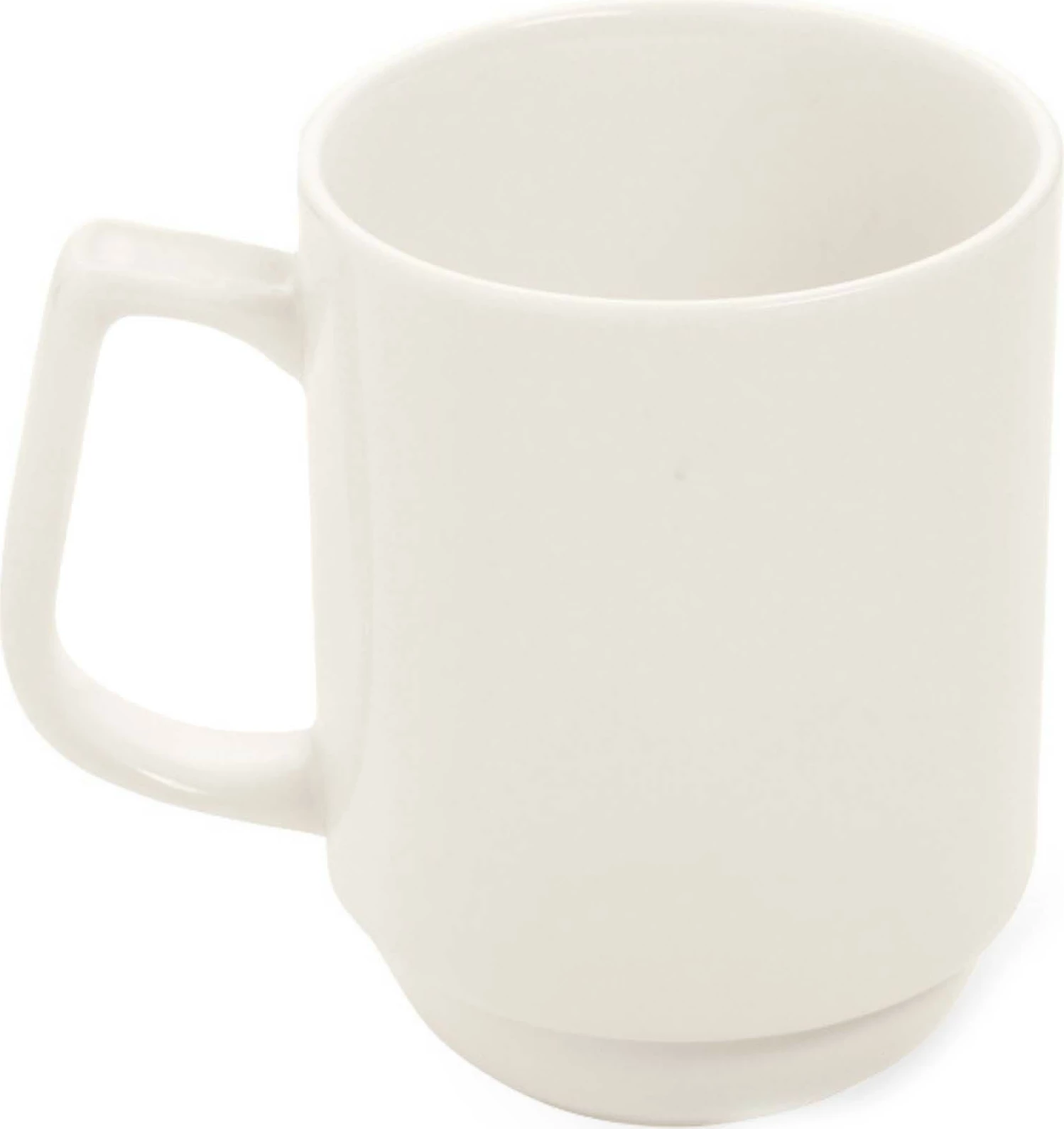 Mug porcelani Fine Dine Crema 250 ml, stackable, krem, set 6 copë