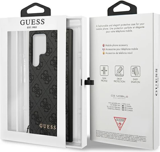 Mbështjellës Guess 4G Charms për Samsung Galaxy S24 Ultra, i zi