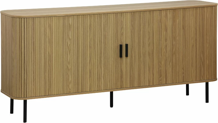 Bufe Scandi MDF ngjyrë natyrale me këmbë metali të zeza 170x45x80cm