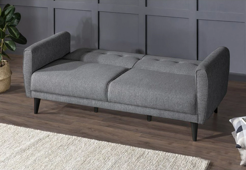Set divan-krevat me karrige krahu, ngjyrë gri e errët, ARİA-TAKIM4-S 94216