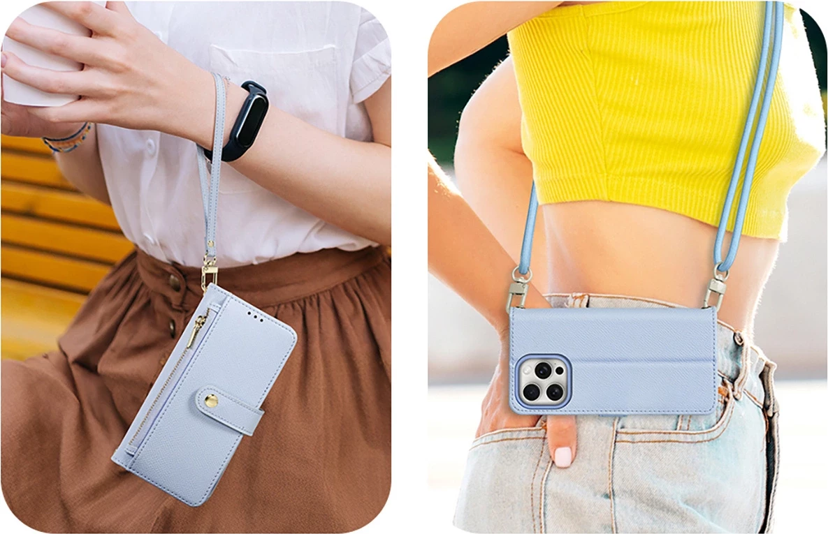 Mbështjellës Dux Ducis Lawa për iPhone 15 Pro Max, lëkurë, kaltër