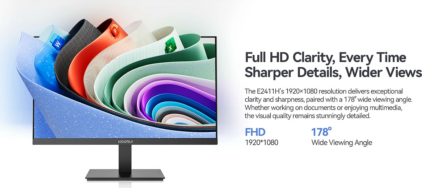 Monitor Koorui E2411H 23.8" Full HD 1920x1080, FreeSync Premium, i zi