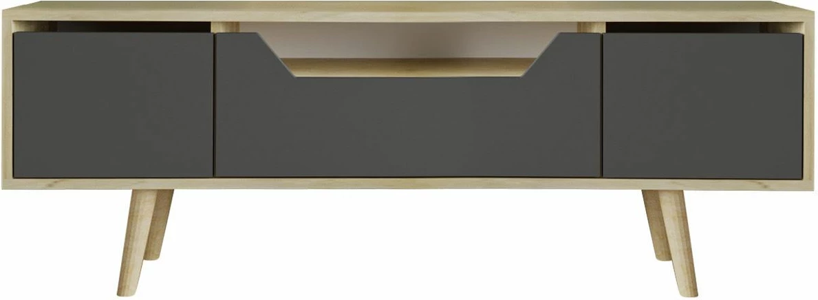 Komodë për TV, Skye Decor, Roma 150, ngjyrë lis safir dhe antracit