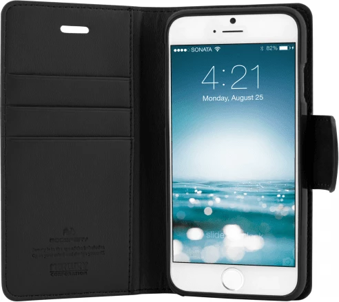 Mbështjellës flip Goospery Sonata për Samsung Galaxy Note 4 Edge N915, i zi