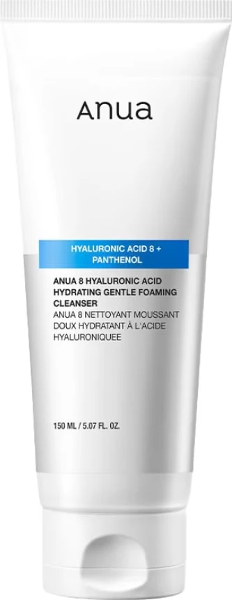 Shkumë pastruese për fytyrë për femra Anua 8 Hyaluronic Acid Hydrating Gentle Foaming Cleanser, 150ml