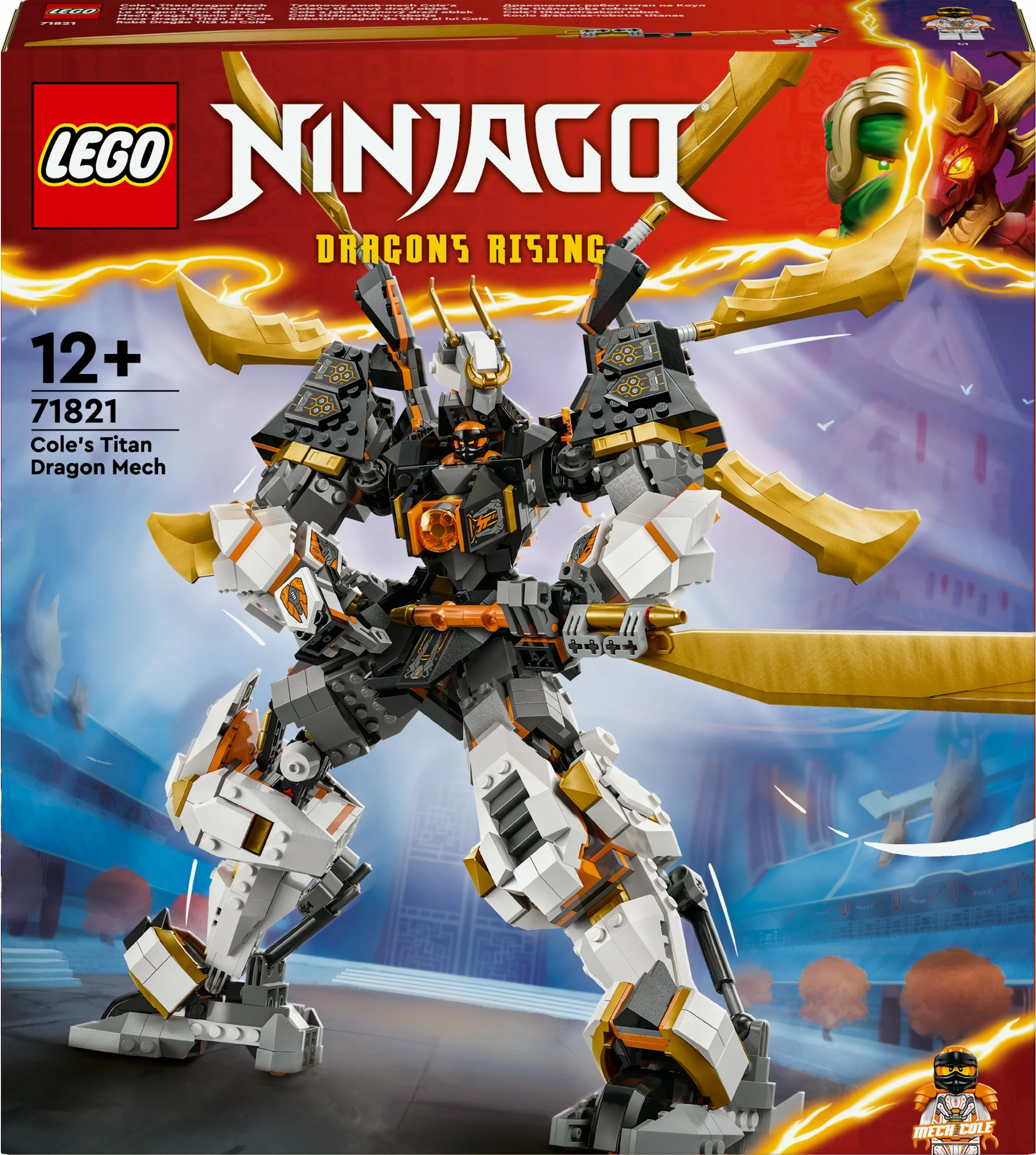 Set ndërtimi LEGO Ninjago 71821 Cole’s Titan Dragon Mech, shumëngjyrësh