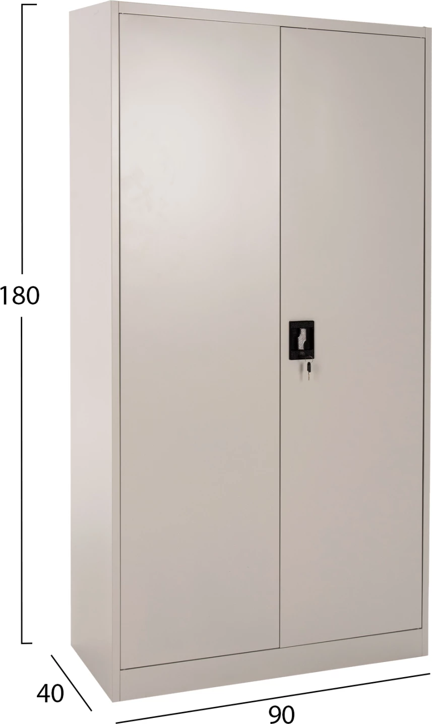 Dollap metalik FH5959.01 2-dyer me 5 hapësira ruajtjeje, ngjyrë gri e lehtë, 90Χ40Χ180 cm