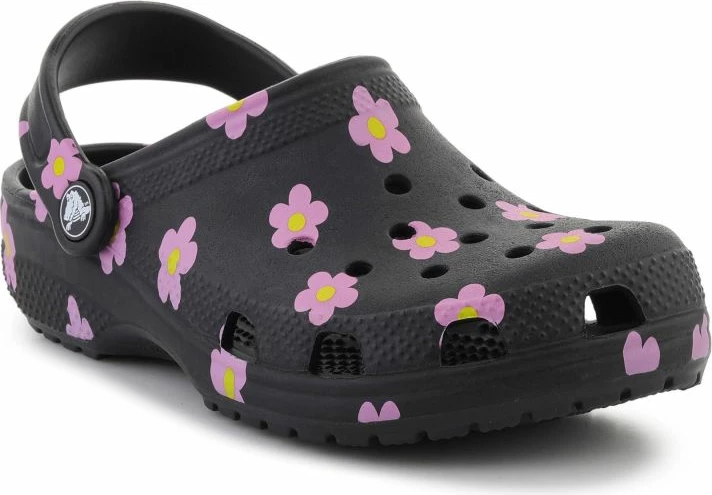 Atlete lifestyle për fëmijë Crocs Classic Flower Clog 212670-001, të zeza [Madhësia: 28 - 29]
