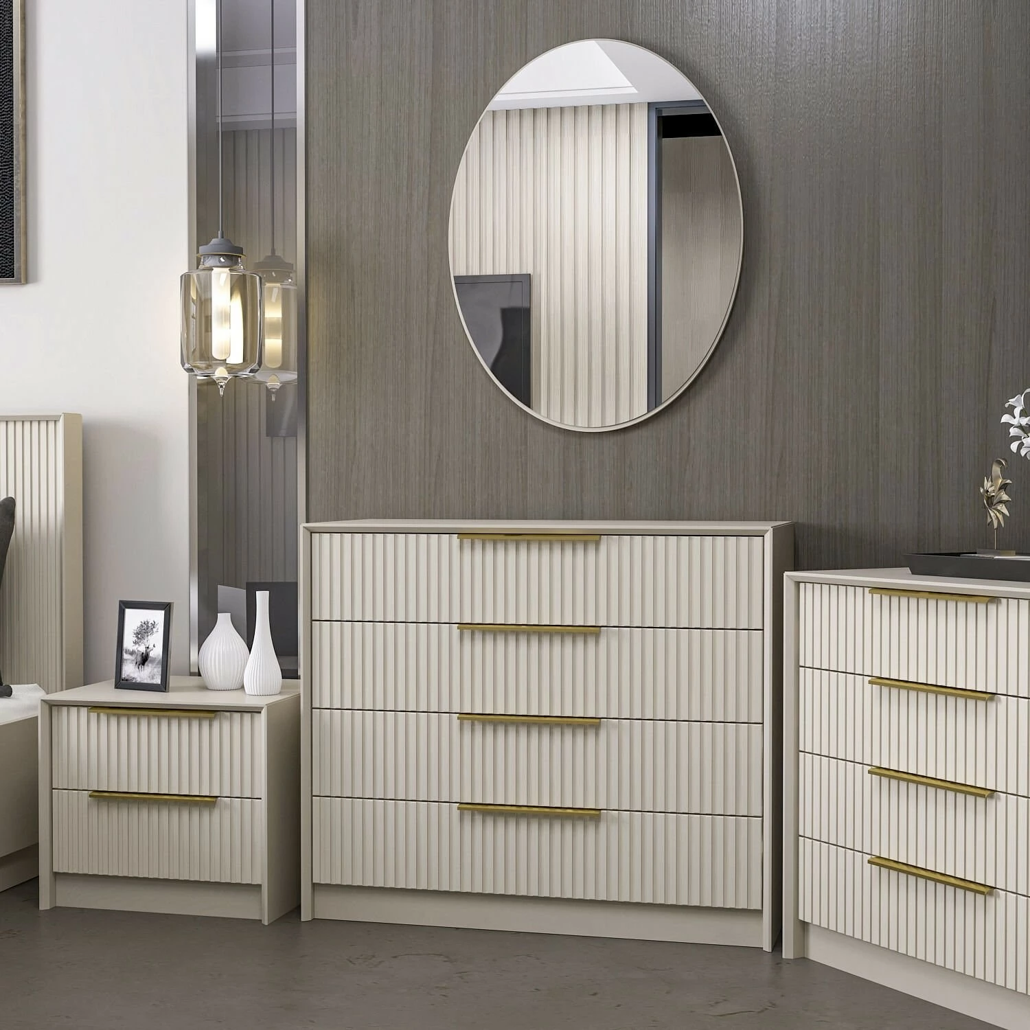 Komodë Hanah Home, Kale Luxe - 7940, ngjyrë gur
