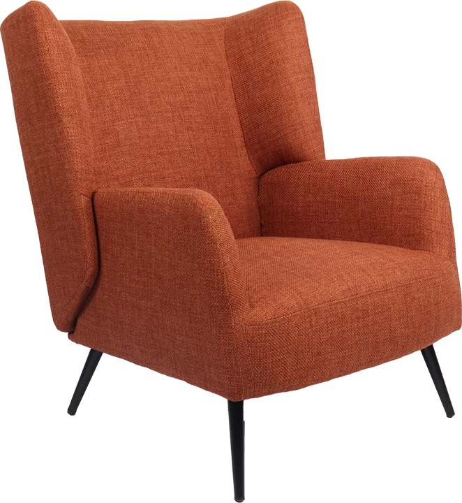 Fotel Mareta, material terakote, këmbë të zeza, 83x80x99cm