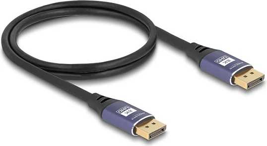 Kabllo DisplayPort DeLOCK 8K 60Hz 5m, DP 1.4, metal, zezë/lila
