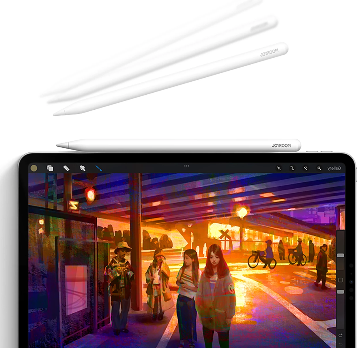 Stilus aktiv Joyroom JR-X9S Pro, USB-C, 130 mAh, 2 maja ndërrueshme, i bardhë