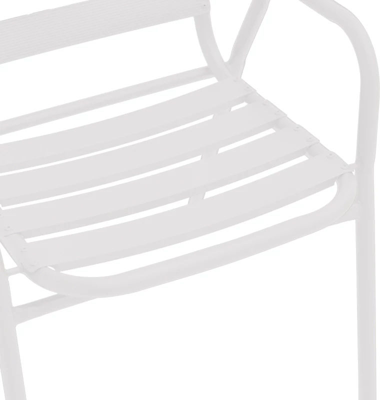 Karrige Sussie e bardhë metalike me shufra alumini 45x62x76cm