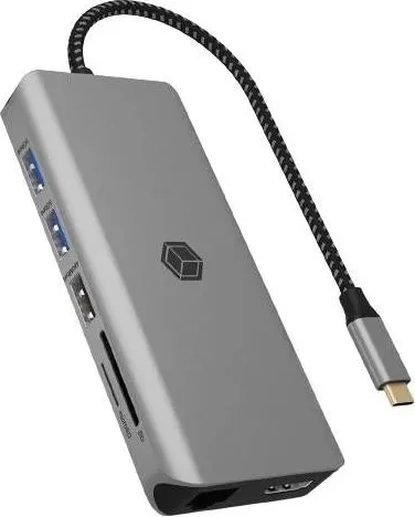 Kasë dokimi ICY Box 12w1, USB-C, 8K, gri