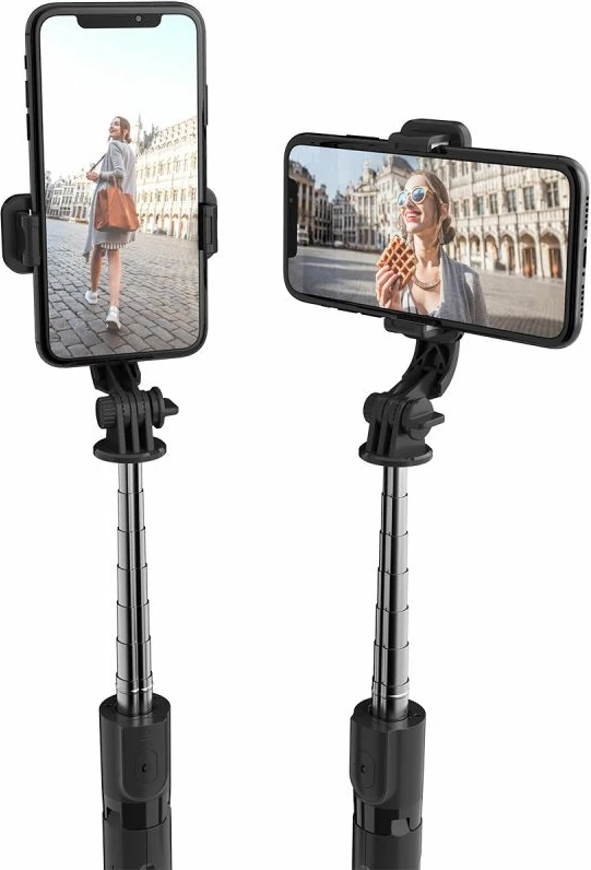 Selfie stick me tripod Tech-Protect L02S, Bluetooth, për celular, i zi