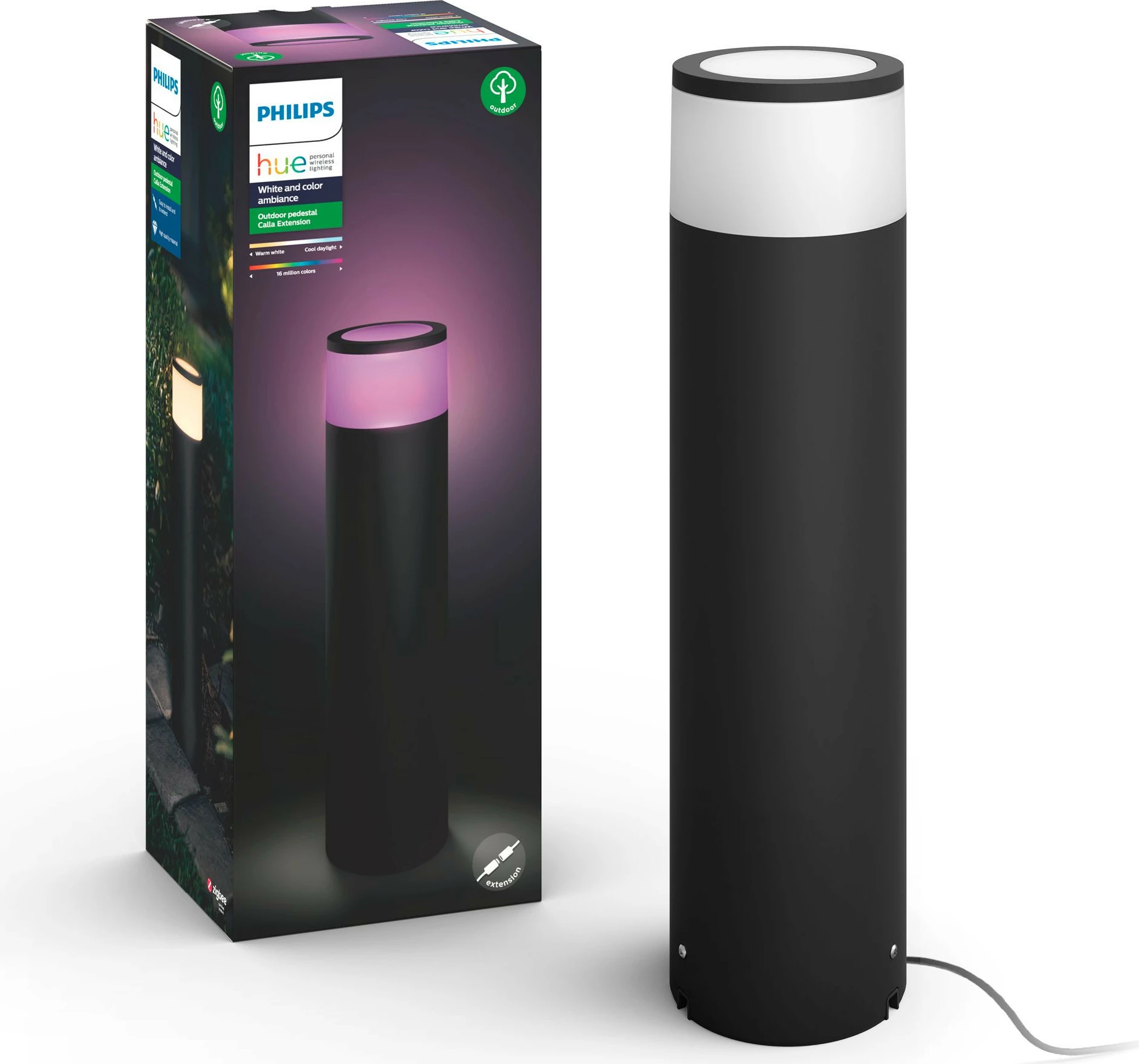 Ndriçues i jashtëm smart Philips Hue Calla, LED, 8W, ngjyrë e zezë