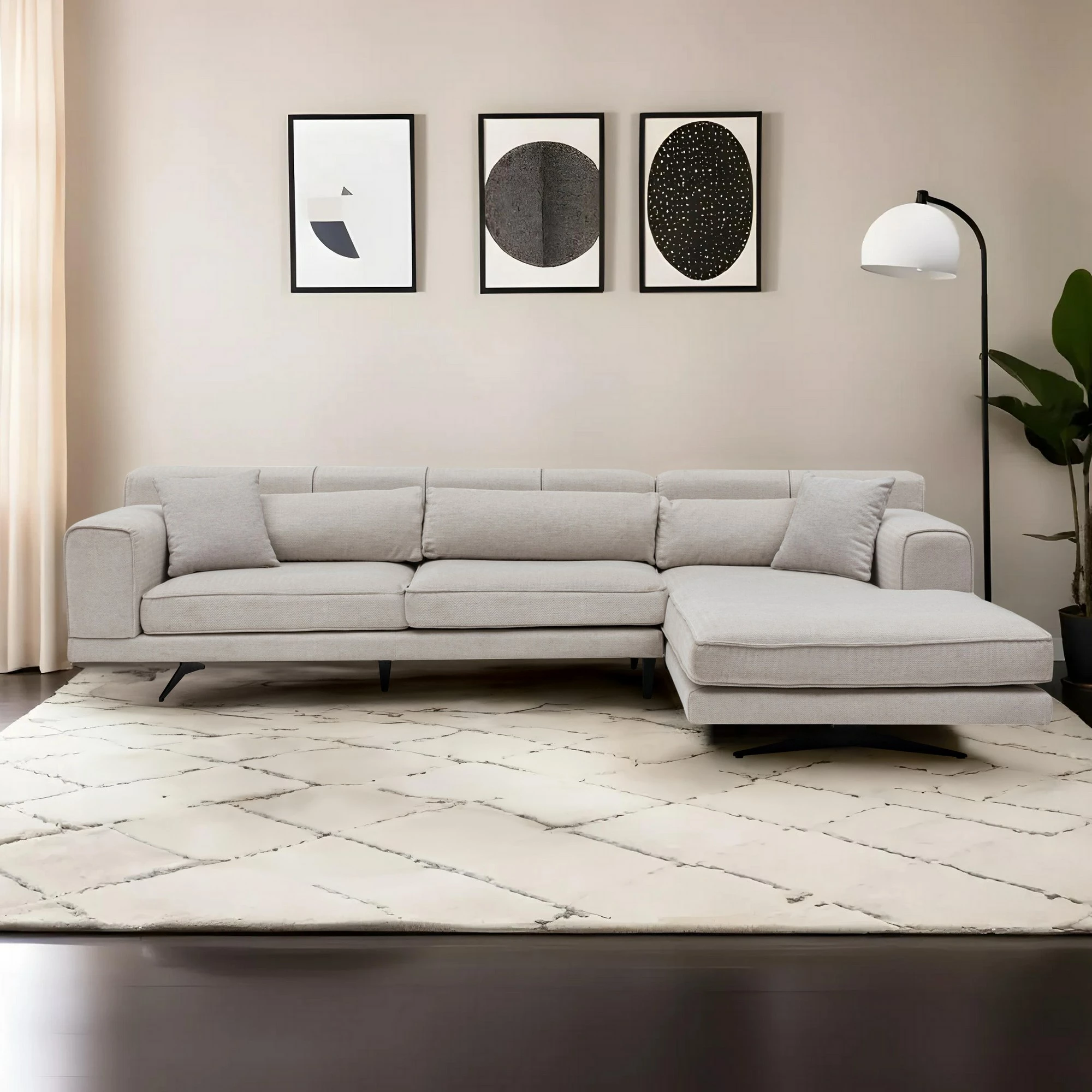 Këndore Jivago, e djathtë, bezhë, Atelier del Sofa
