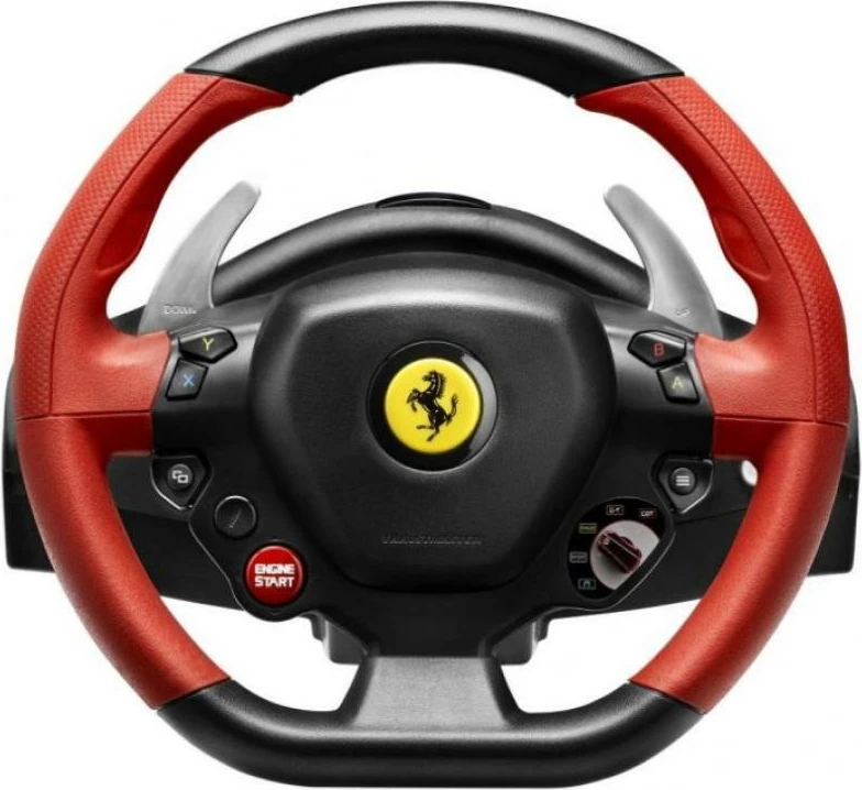 Timon lojrash Thrustmaster Ferrari 458 Spider 4460105 për Xbox One, USB, me pedale, zi e kuqe