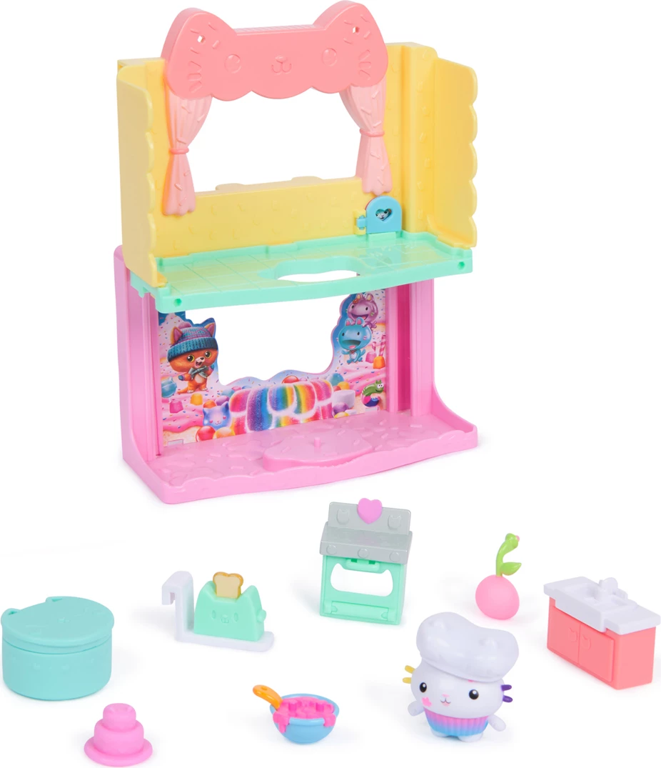 Gabby's Dollhouse - Seti i Lojës Kuzhina e Cakey me Sprinklet e Tortës