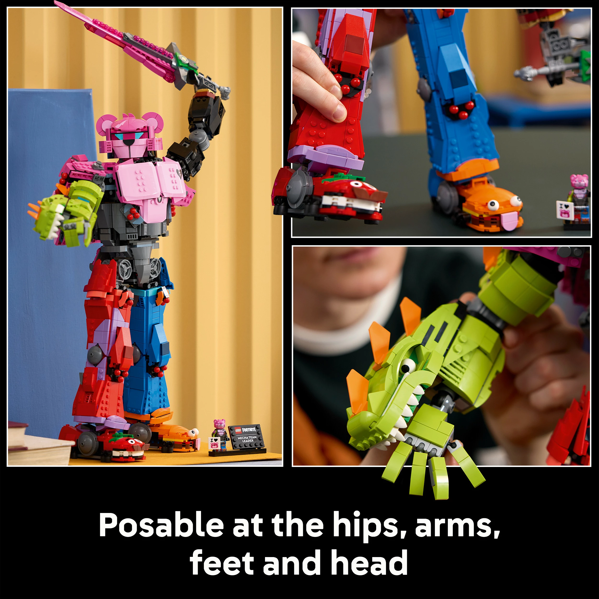 Set ndërtimi LEGO Fortnite Mecha Team Leader 77078, 2503 copë, figurë mech 45 cm, multikolor