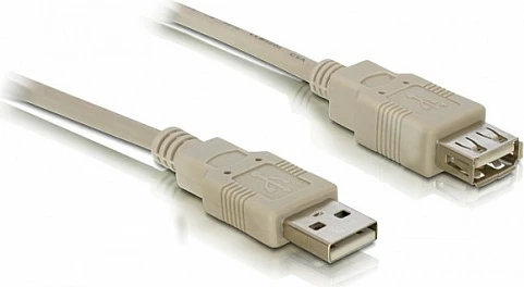 Kabllo zgjatëse USB 2.0 DeLOCK, USB-A mashkull në USB-A femër, 3 m, gri