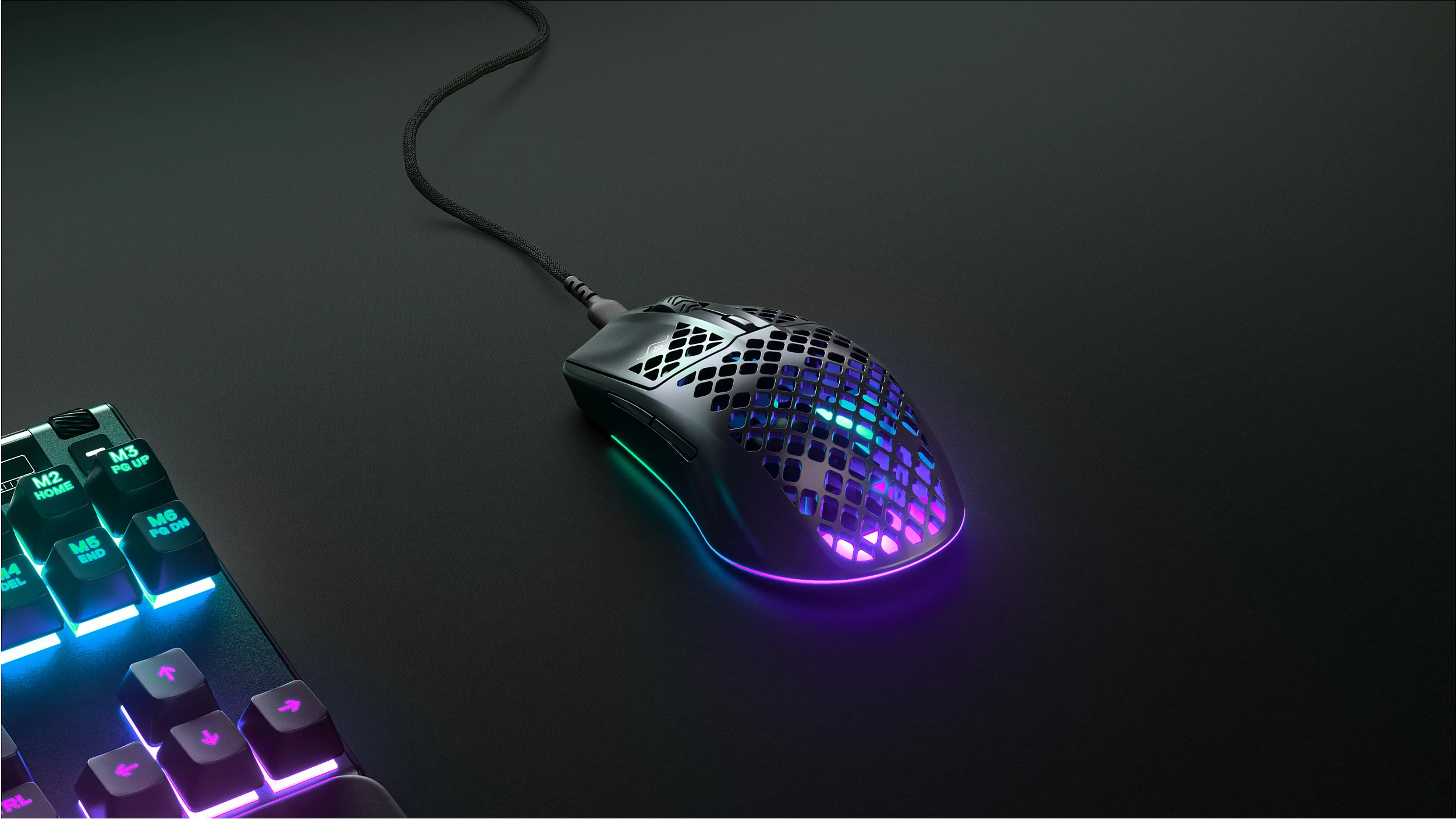 Maus gaming SteelSeries Aerox 3 Onyx 2022, 8500 DPI, RGB, IP54, i zi 8