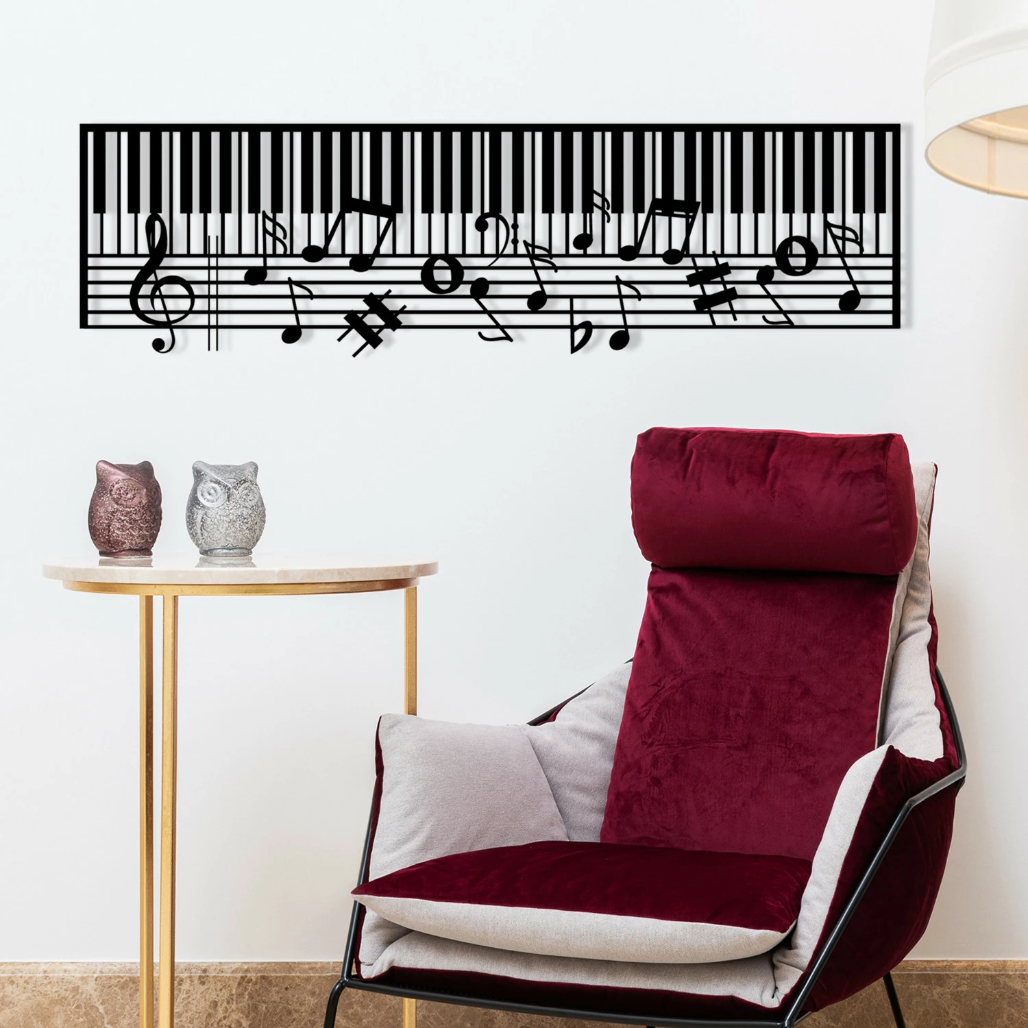 Aksesor dekorativ metalik për mur, piano, Wallity - M121