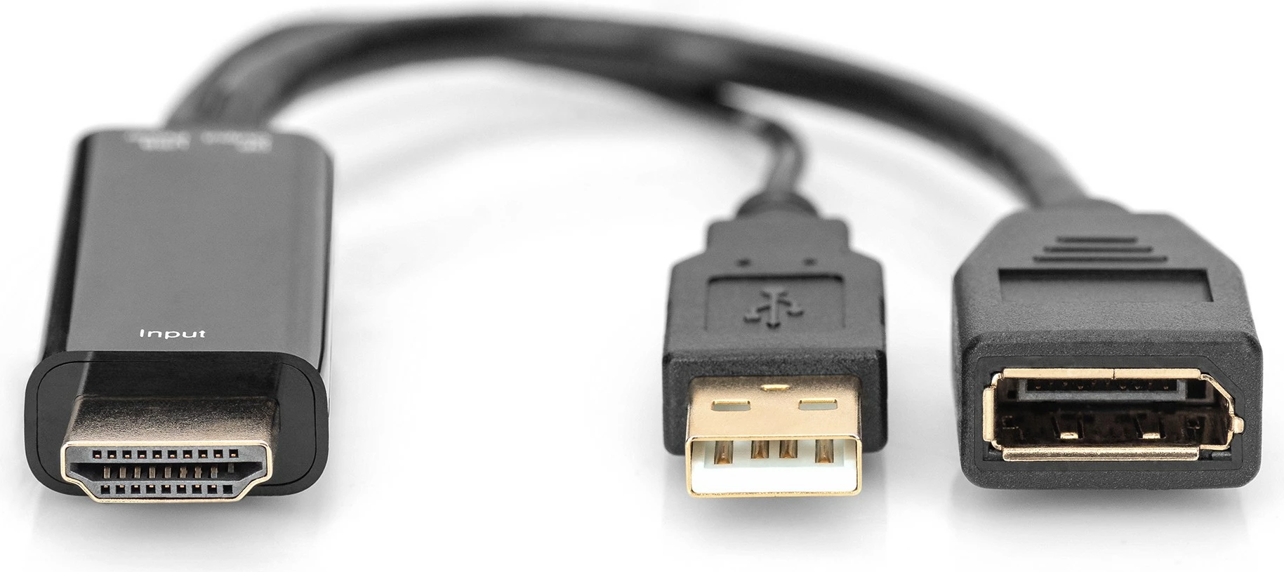 Adapter HDMI në DisplayPort Digitus 4K, 0.2m, i zi
