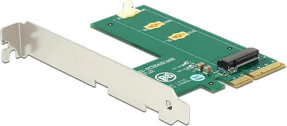 Kartë zgjerimi PCIe në M.2 DeLOCK 89561, PCIe 3.0, 39 Gbit/s, për SSD M.2 2230-2280, gjelbër/bardhë
