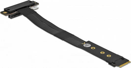 Adapter DeLOCK M.2 Key M në PCIe x4 NVMe me kabllo 20 cm, i zi