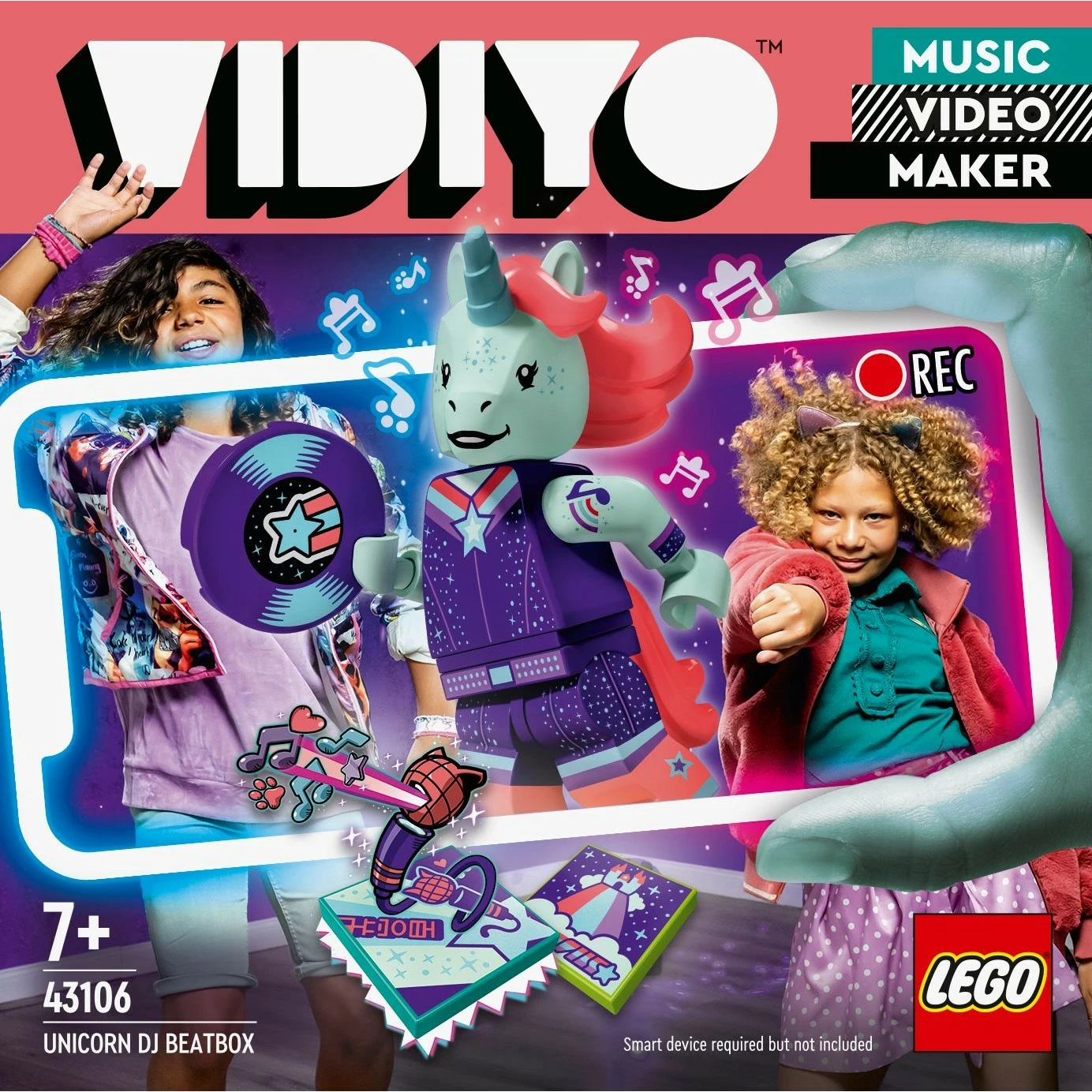 Set ndërtimi LEGO VIDIYO Unicorn DJ BeatBox, 84 pjesë, Multikolor