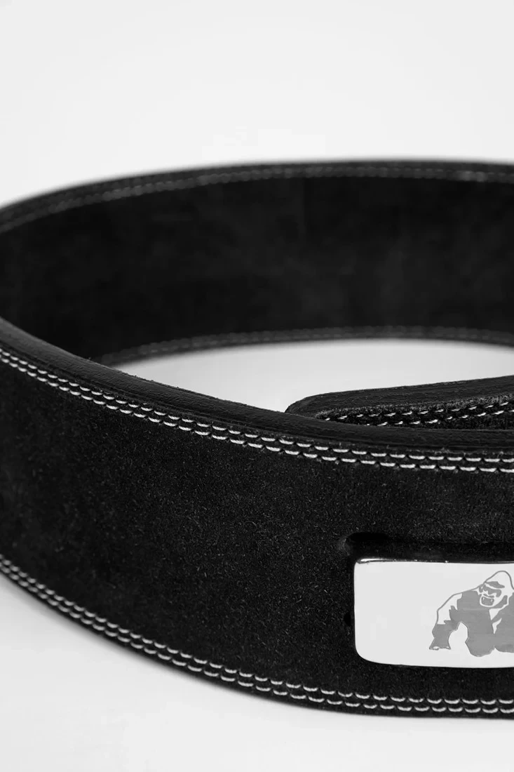 Gorilla Wear 4 Inch Leather Lever Belt - Black [Madhësia: L/XL]