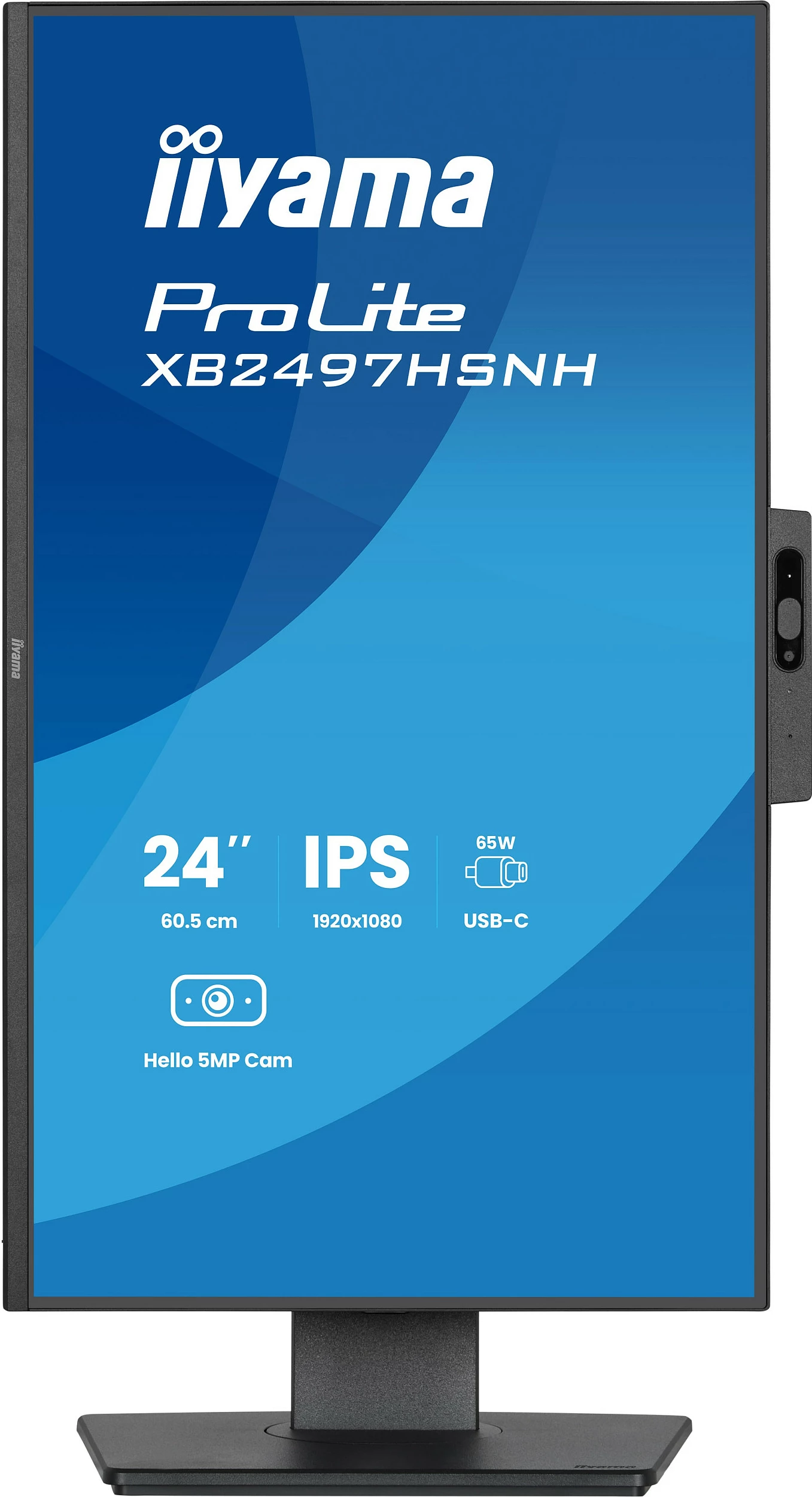 Monitor iiyama ProLite XB2497HSNH-B1, 23.8" FHD IPS, 100Hz, USB-C 65W, kamerë 5MP, i zi