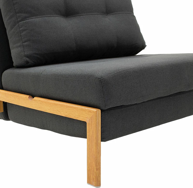 Karrige-shtrat, ngjyrë qymyr, 95x98x70cm