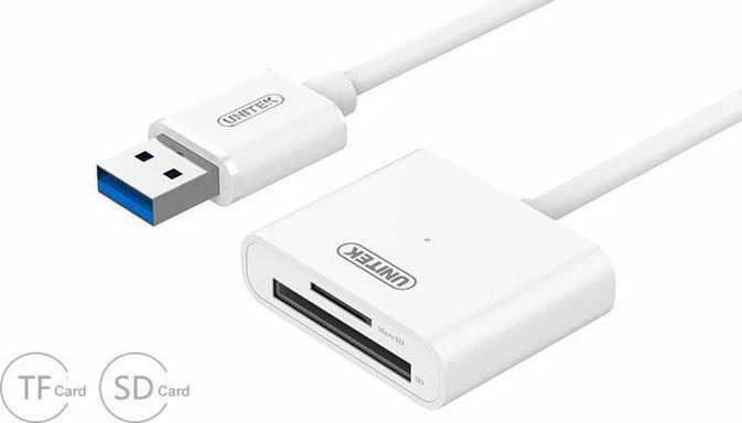 Lexues kartele Unitek Y-9321 USB 3.1 Gen1, SD/microSD, 2 slote, i bardhë