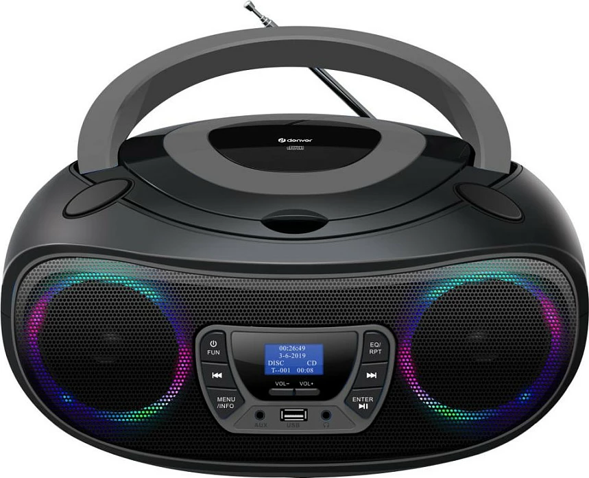 Radio/CD plejer Denver TDB-212GR, DAB+ FM, Bluetooth, USB, AUX, gri