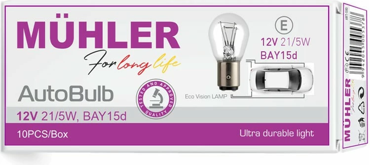 Lampa 12v 21/5w P21/5w Bay15d Kuti Muhler