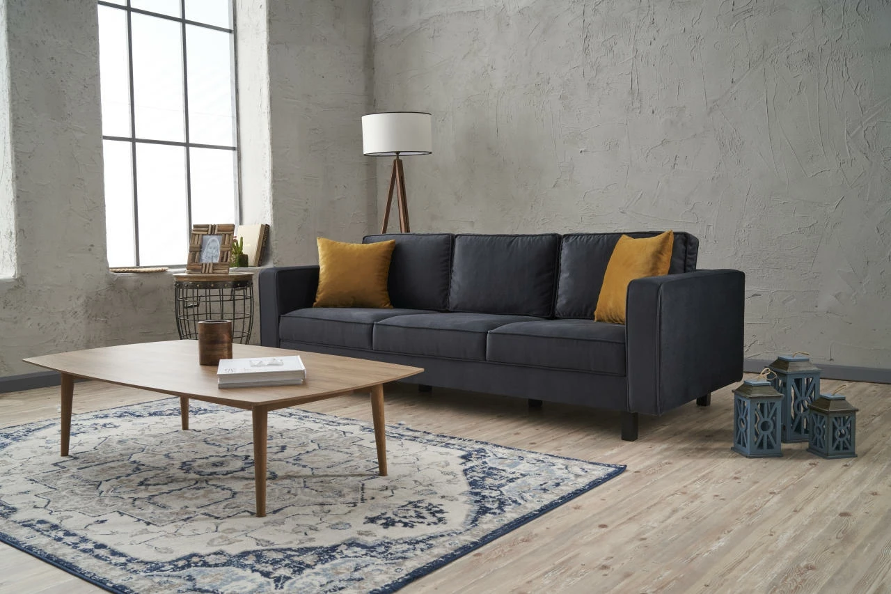 Divan treshe Atelier del Sofa, kadife Kale, antracit