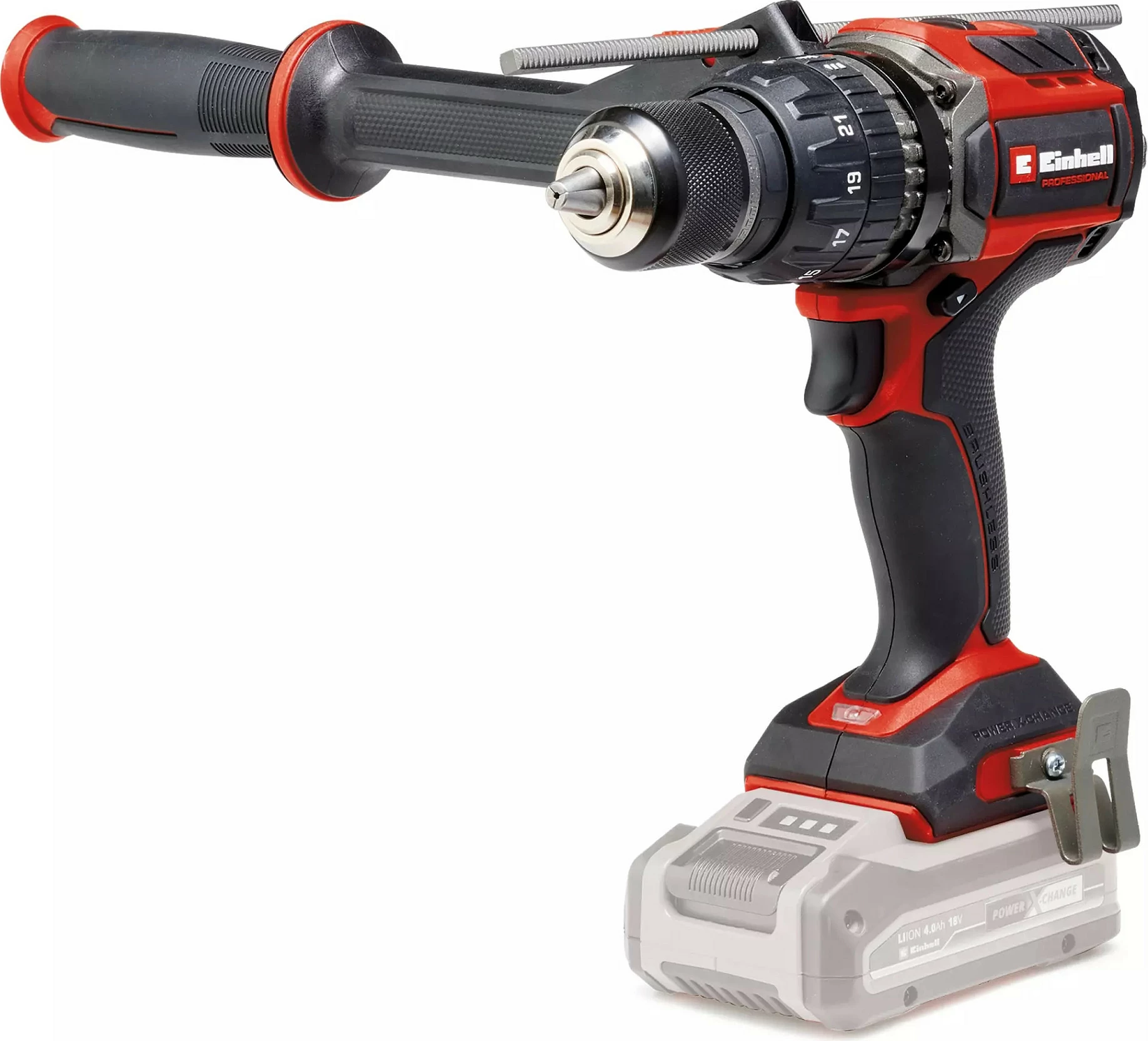 Trapan me bateri Einhell TP-CD 18/120 Li-i BL Solo, 18V, 120 Nm, mandrinë 13 mm, brushless, zi/kuqe