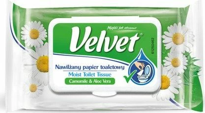 Letër higjienike e lagësht Velvet Kamomil & Aloe Vera 42 fletë, e bardhë, 1 copë
