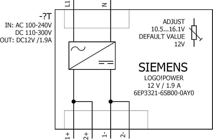 Furnizues rryme Siemens LOGO!Power 6EP3321-6SB00-0AY0, 12V 1.9A, shinë DIN, shumëngjyrësh