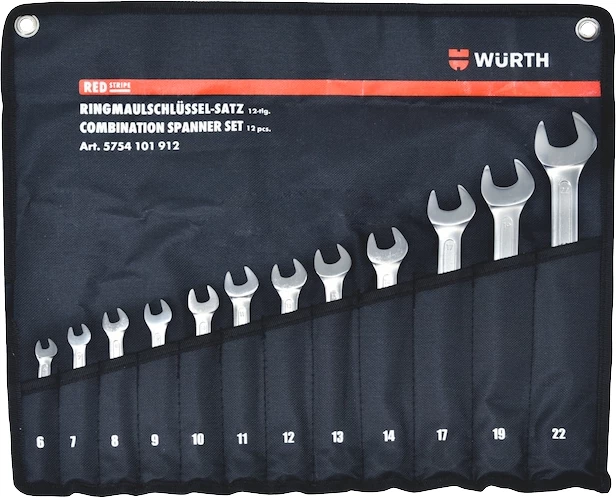 Set çelësash të kombinuar Würth Redstripe, WS6-22, 12 copë