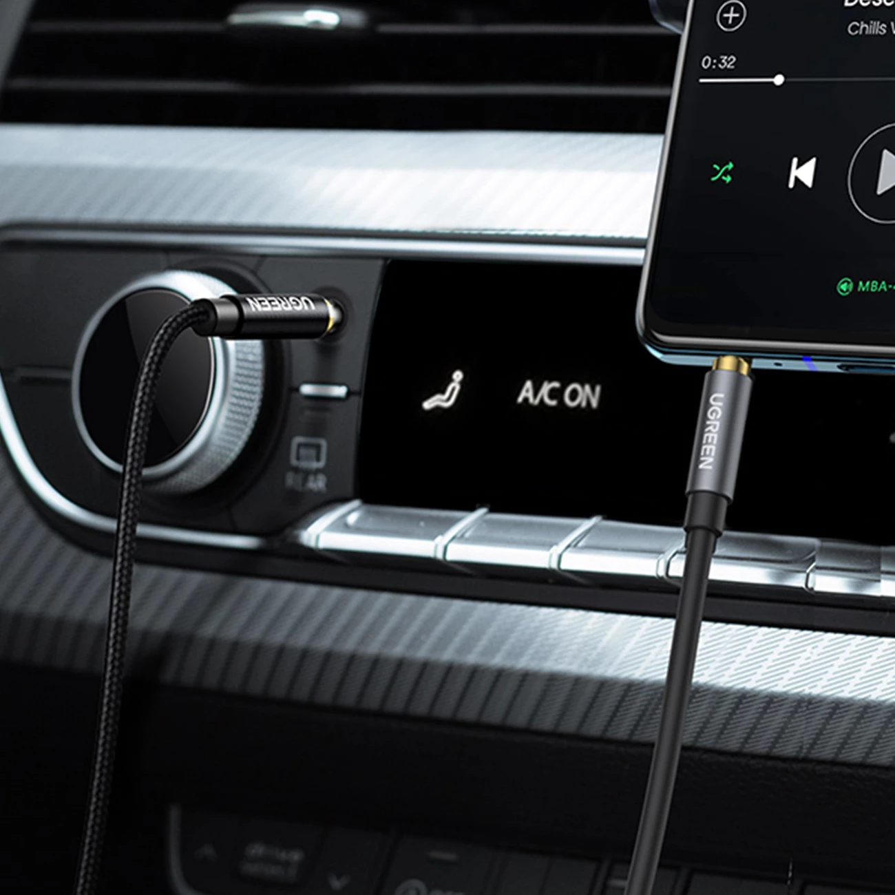 Kabllo audio zgjatues Ugreen AV118 10592, mini jack 3.5 mm mashkull/femër, 1m, argjendtë