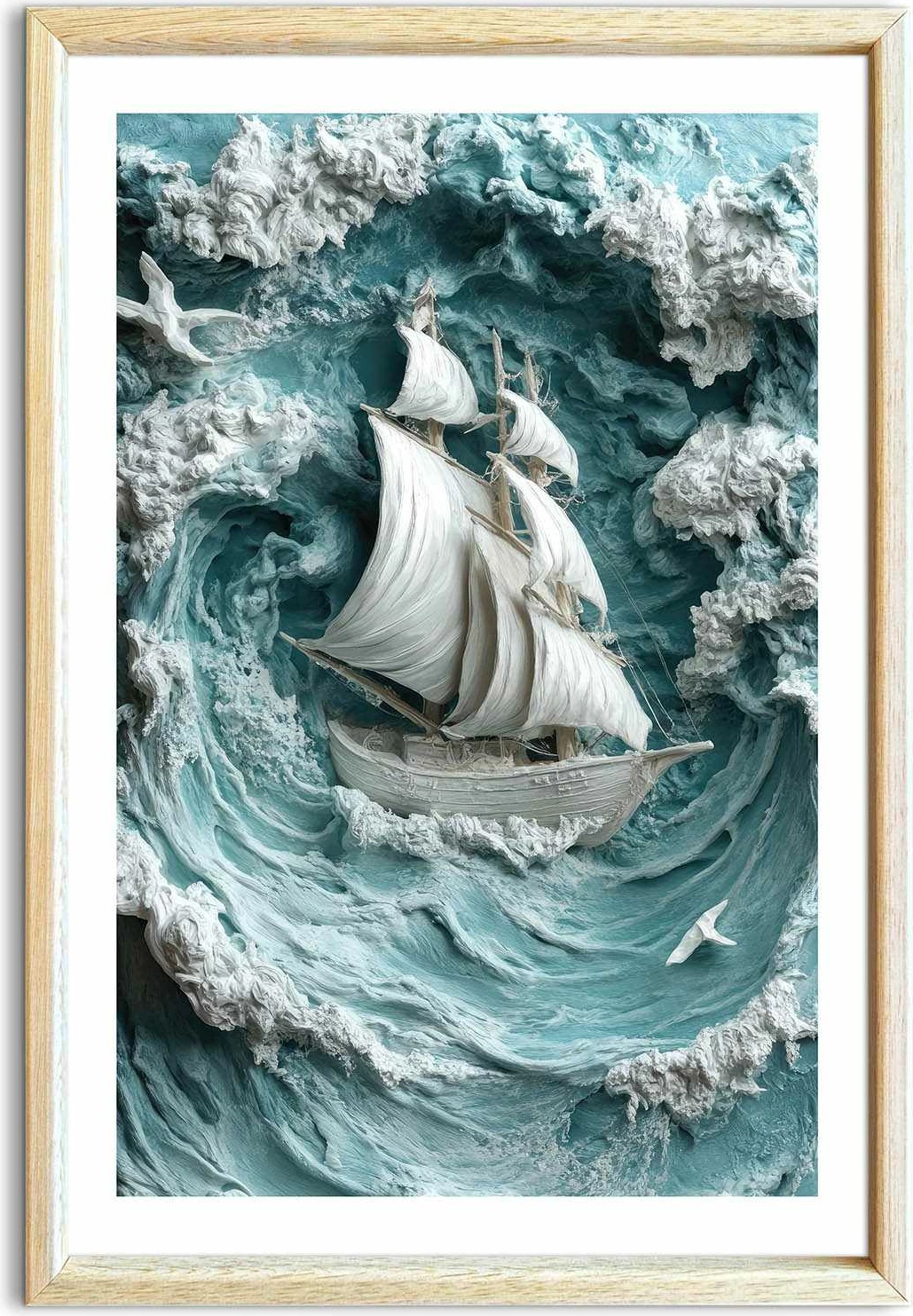 Pikturë dekorative me kornizë, MDF, Wallity, Ahswabisabi-034, 42x62cm